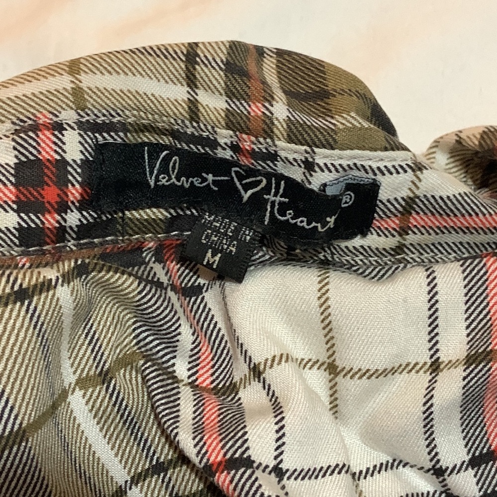 Velvet Heart Plaid Dress, Size M - Picture 3 of 4